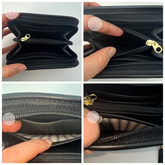 Vintage Coach Zip Around Compact Clutch Wallet 6901 Black - Picture 10 of 10